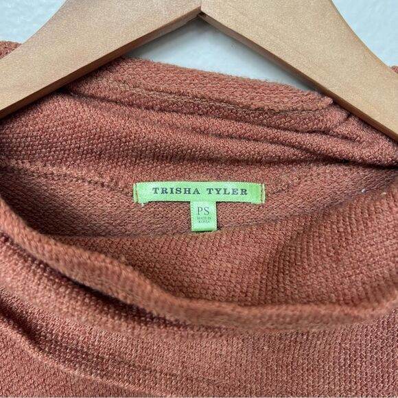 Trisha Tyler NWT Rust Orange Brown Cowl Neck Sweater Petite Small - Picture 2 of 11